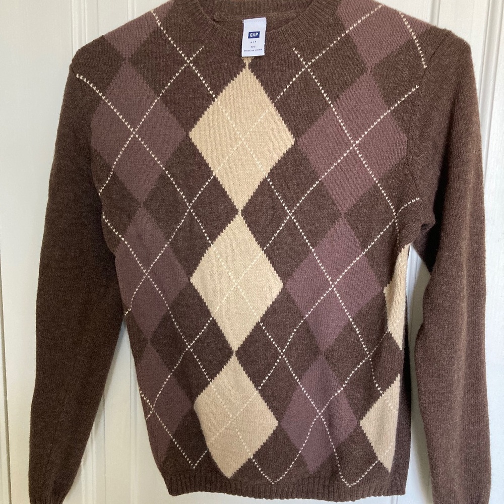 Argyle Gap wool sweater XS